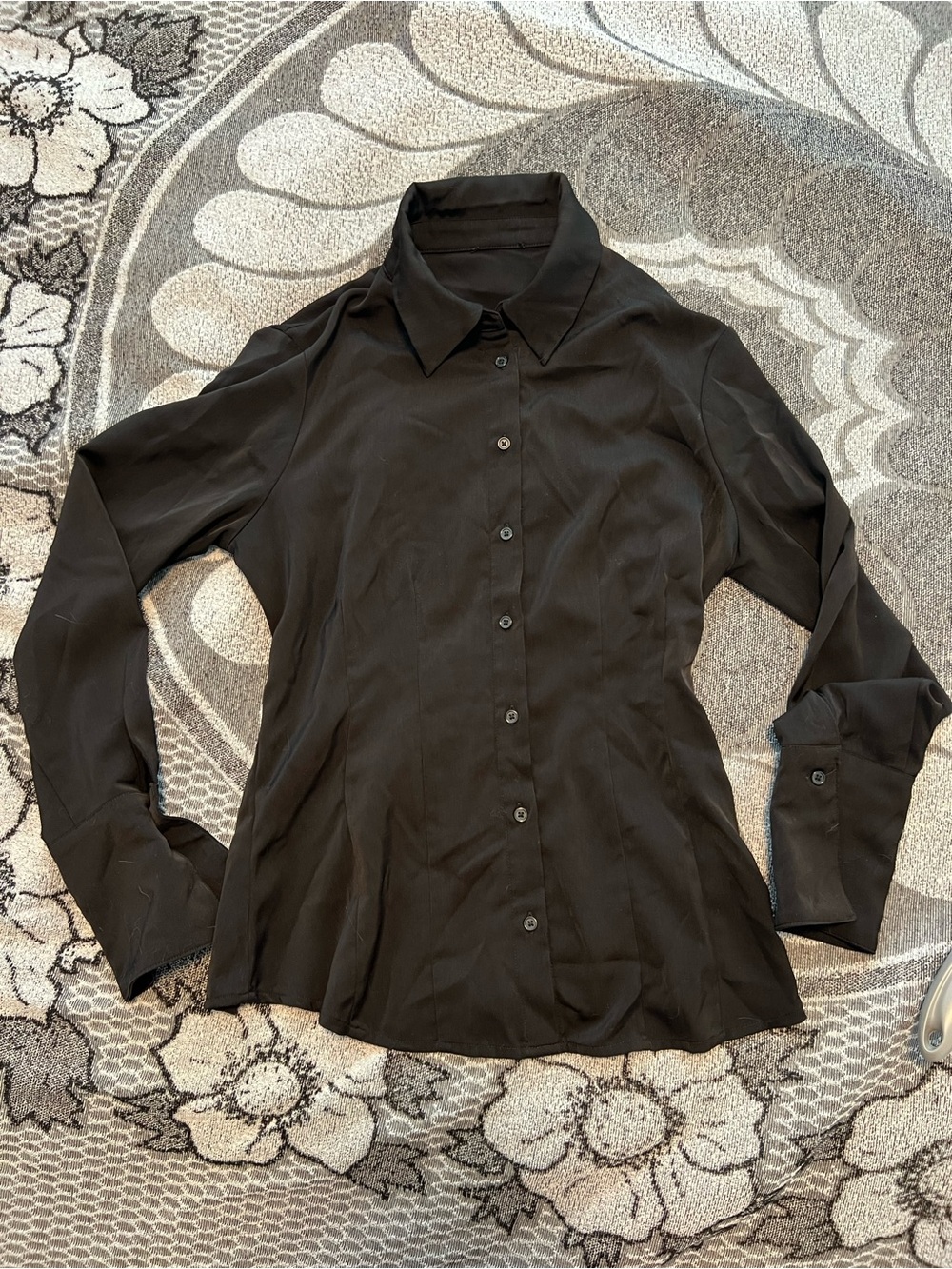 Dynamite Black Button-Front Blouse